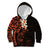 New Zealand Tuatara Plumeria Kid Hoodie Maori Orange Koru Tribal Tattoo