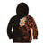 New Zealand Tuatara Plumeria Kid Hoodie Maori Orange Koru Tribal Tattoo