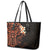 New Zealand Tuatara Plumeria Leather Tote Bag Maori Orange Koru Tribal Tattoo