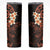 New Zealand Tuatara Plumeria Skinny Tumbler Maori Orange Koru Tribal Tattoo