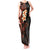 New Zealand Tuatara Plumeria Tank Maxi Dress Maori Orange Koru Tribal Tattoo