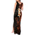 New Zealand Tuatara Plumeria Tank Maxi Dress Maori Orange Koru Tribal Tattoo