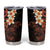 New Zealand Tuatara Plumeria Tumbler Cup Maori Orange Koru Tribal Tattoo