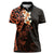 New Zealand Tuatara Plumeria Women Polo Shirt Maori Orange Koru Tribal Tattoo