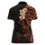 New Zealand Tuatara Plumeria Women Polo Shirt Maori Orange Koru Tribal Tattoo