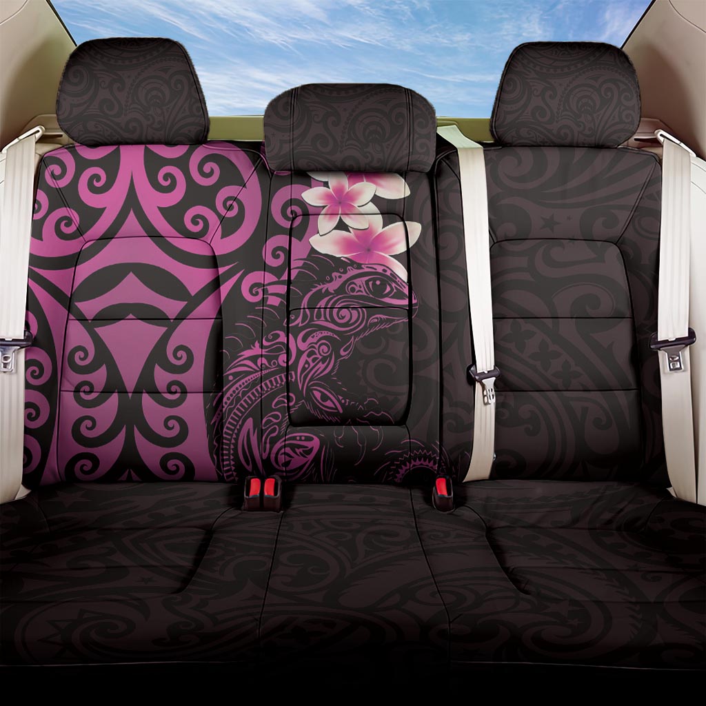 New Zealand Tuatara Plumeria Back Car Seat Cover Maori Pink Koru Tribal Tattoo