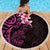 New Zealand Tuatara Plumeria Beach Blanket Maori Pink Koru Tribal Tattoo