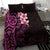 New Zealand Tuatara Plumeria Bedding Set Maori Pink Koru Tribal Tattoo