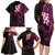 New Zealand Tuatara Plumeria Family Matching Long Sleeve Bodycon Dress and Hawaiian Shirt Maori Pink Koru Tribal Tattoo