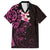 New Zealand Tuatara Plumeria Family Matching Long Sleeve Bodycon Dress and Hawaiian Shirt Maori Pink Koru Tribal Tattoo