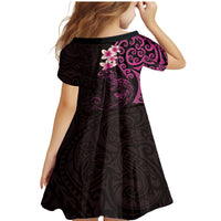 New Zealand Tuatara Plumeria Family Matching Mermaid Dress and Hawaiian Shirt Maori Pink Koru Tribal Tattoo