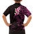 New Zealand Tuatara Plumeria Family Matching Off The Shoulder Long Sleeve Dress and Hawaiian Shirt Maori Pink Koru Tribal Tattoo