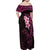 New Zealand Tuatara Plumeria Family Matching Off Shoulder Maxi Dress and Hawaiian Shirt Maori Pink Koru Tribal Tattoo