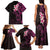 New Zealand Tuatara Plumeria Family Matching Tank Maxi Dress and Hawaiian Shirt Maori Pink Koru Tribal Tattoo