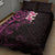 New Zealand Tuatara Plumeria Quilt Bed Set Maori Pink Koru Tribal Tattoo