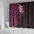 New Zealand Tuatara Plumeria Shower Curtain Maori Pink Koru Tribal Tattoo