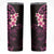 New Zealand Tuatara Plumeria Skinny Tumbler Maori Pink Koru Tribal Tattoo