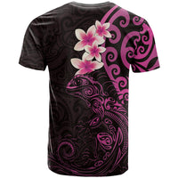 New Zealand Tuatara Plumeria T Shirt Maori Pink Koru Tribal Tattoo
