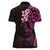 New Zealand Tuatara Plumeria Women Polo Shirt Maori Pink Koru Tribal Tattoo