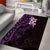 New Zealand Tuatara Plumeria Area Rug Maori Purple Koru Tribal Tattoo