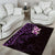 New Zealand Tuatara Plumeria Area Rug Maori Purple Koru Tribal Tattoo