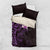 New Zealand Tuatara Plumeria Bedding Set Maori Purple Koru Tribal Tattoo