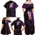 New Zealand Tuatara Plumeria Family Matching Off Shoulder Maxi Dress and Hawaiian Shirt Maori Purple Koru Tribal Tattoo