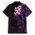 New Zealand Tuatara Plumeria Family Matching Off Shoulder Maxi Dress and Hawaiian Shirt Maori Purple Koru Tribal Tattoo