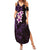 New Zealand Tuatara Plumeria Family Matching Summer Maxi Dress and Hawaiian Shirt Maori Purple Koru Tribal Tattoo