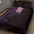 New Zealand Tuatara Plumeria Quilt Bed Set Maori Purple Koru Tribal Tattoo