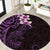 New Zealand Tuatara Plumeria Round Carpet Maori Purple Koru Tribal Tattoo