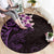 New Zealand Tuatara Plumeria Round Carpet Maori Purple Koru Tribal Tattoo