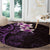 New Zealand Tuatara Plumeria Round Carpet Maori Purple Koru Tribal Tattoo