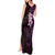 New Zealand Tuatara Plumeria Tank Maxi Dress Maori Purple Koru Tribal Tattoo