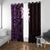 New Zealand Tuatara Plumeria Window Curtain Maori Purple Koru Tribal Tattoo