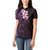 New Zealand Tuatara Plumeria Women Polo Shirt Maori Purple Koru Tribal Tattoo