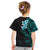 New Zealand Tuatara Plumeria Kid T Shirt Maori Teal Koru Tribal Tattoo