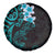 New Zealand Tuatara Plumeria Spare Tire Cover Maori Teal Koru Tribal Tattoo