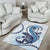 Blue Maori Tuatara Area Rug Luxury Pastel Pattern