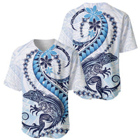 Blue Maori Tuatara Baseball Jersey Luxury Pastel Pattern