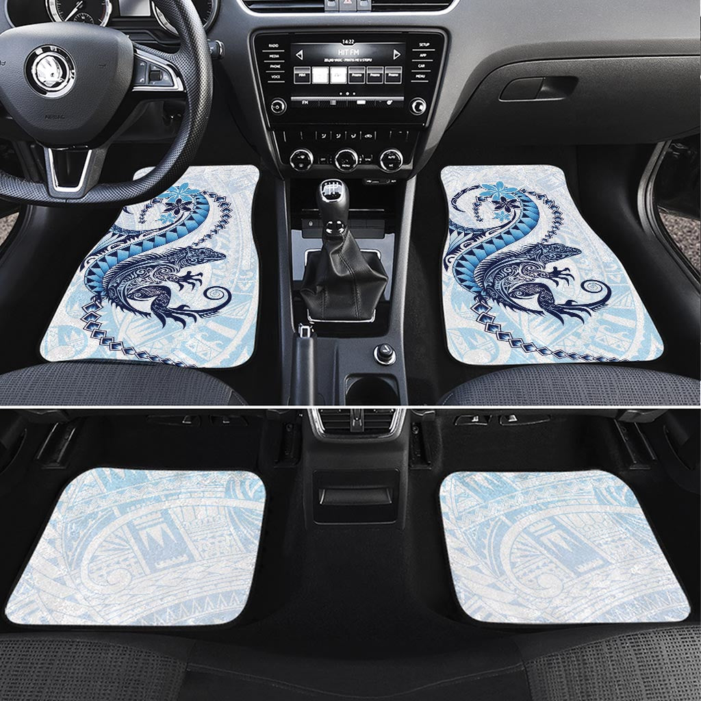 Blue Maori Tuatara Car Mats Luxury Pastel Pattern