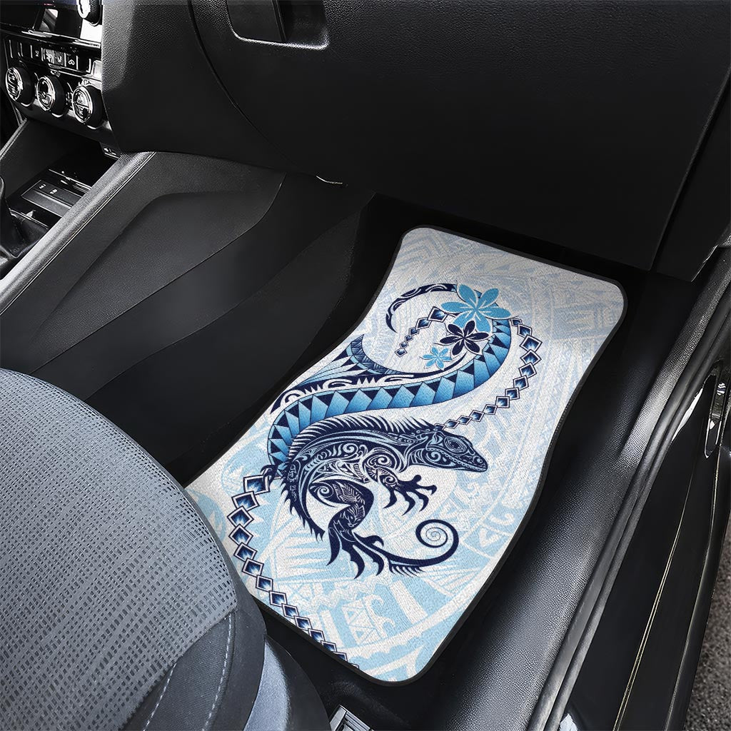 Blue Maori Tuatara Car Mats Luxury Pastel Pattern LT01 - Polynesian Pride