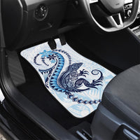 Blue Maori Tuatara Car Mats Luxury Pastel Pattern LT01 - Polynesian Pride