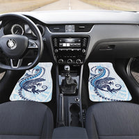 Blue Maori Tuatara Car Mats Luxury Pastel Pattern LT01 Set 2pcs - Front Blue - Polynesian Pride