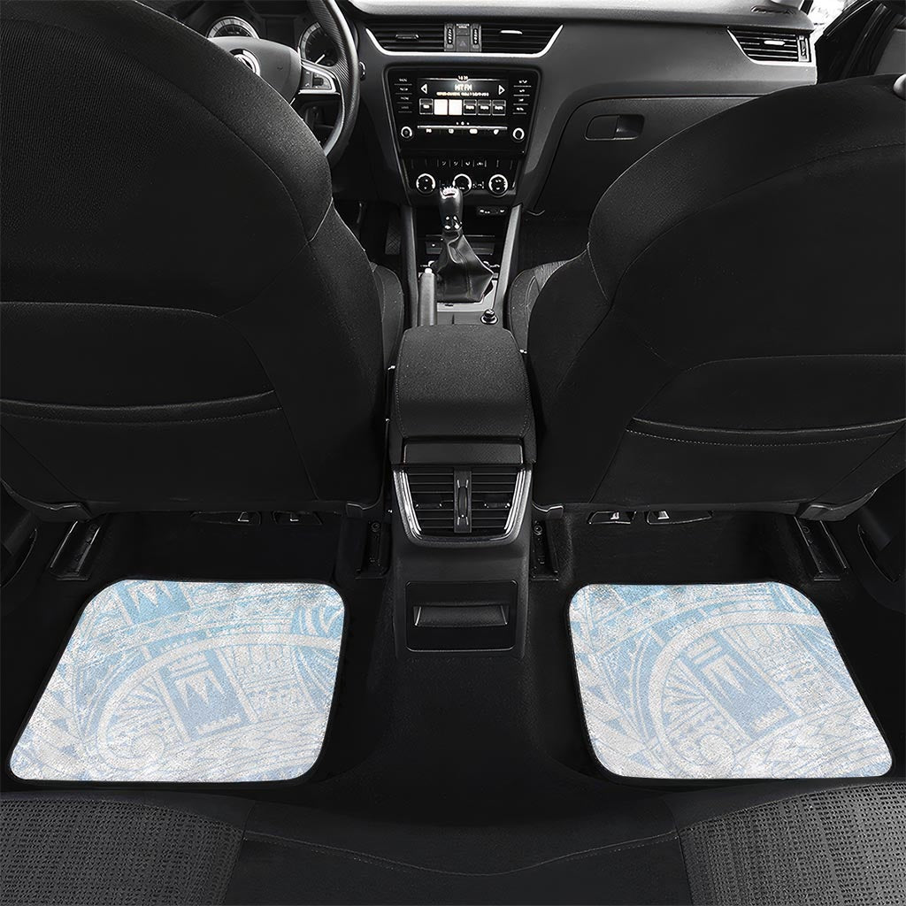 Blue Maori Tuatara Car Mats Luxury Pastel Pattern LT01 Set 2pcs - Back Blue - Polynesian Pride