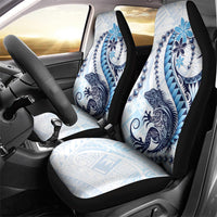 Blue Maori Tuatara Car Seat Cover Luxury Pastel Pattern