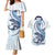 Blue Maori Tuatara Couples Matching Mermaid Dress and Hawaiian Shirt Luxury Pastel Pattern