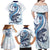 Blue Maori Tuatara Family Matching Off Shoulder Maxi Dress and Hawaiian Shirt Luxury Pastel Pattern