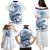 Blue Maori Tuatara Family Matching Puletasi and Hawaiian Shirt Luxury Pastel Pattern