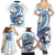 Blue Maori Tuatara Family Matching Summer Maxi Dress and Hawaiian Shirt Luxury Pastel Pattern